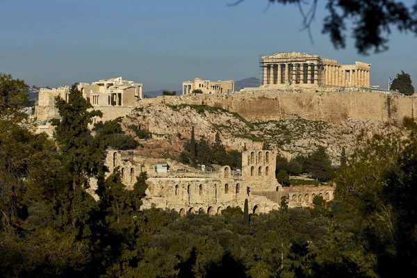 Partenón Acrópolis Día Soleado Atenas Grecia — Foto de Stock