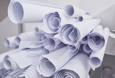 Beyaz rulo iş kağıt, yakın çekim