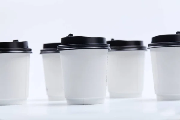 Tasses Café Isolées Sur Fond Blanc — Photo