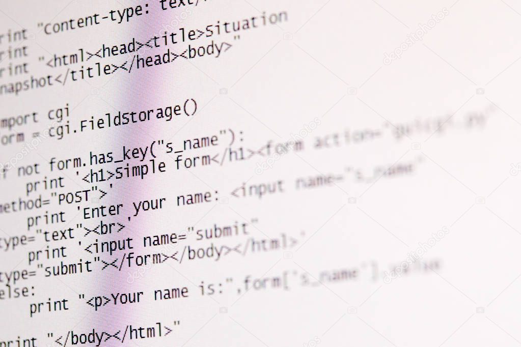 programming code abstract screen of software developer, computer script concept 