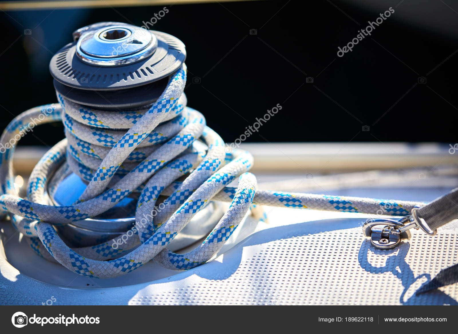 Yacht Rope Fastened Knots Close Stock Photo by ©strelok 189622118