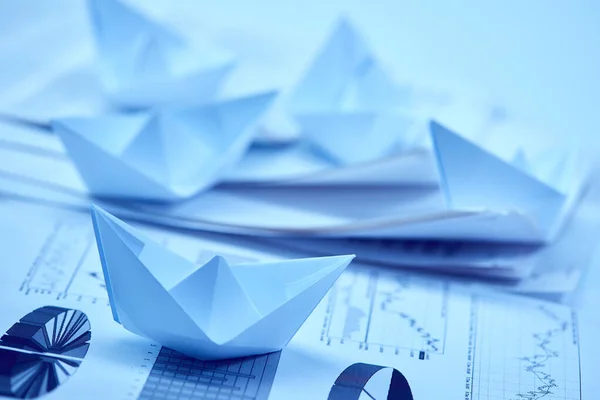 Paper Boats Documents Business Concept — Stock Photo, Image
