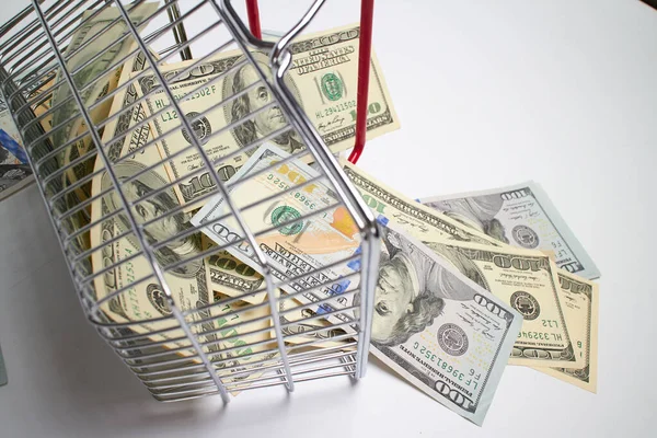 Dollars Shopping Cart Shopping Concept — Stock Photo, Image