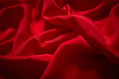 Şatafatlı kırmızı saten düz kumaş arka plan kutlama, tören, davet kartı 