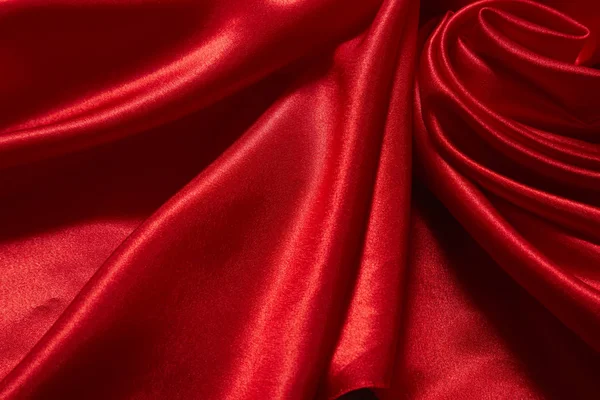 Fondo Tela Lisa Satén Rojo Lujo Para Celebración Ceremonia Tarjeta — Foto de Stock