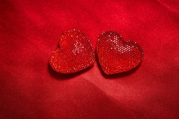 Όμορφες Κόκκινες Διακοσμητικές Καρδιές Για Την Ημέρα Του Αγίου Βαλεντίνου — Φωτογραφία Αρχείου