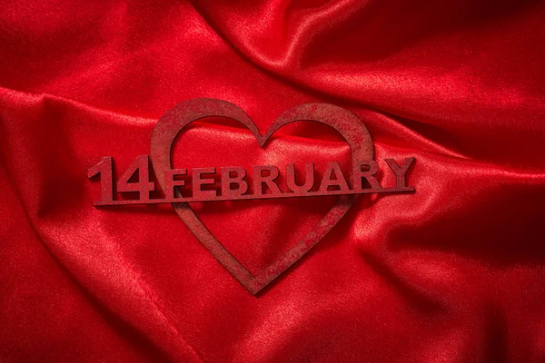 Decoración Del Día San Valentín Tela Seda Roja —  Fotos de Stock