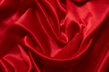 Şatafatlı kırmızı saten düz kumaş arka plan kutlama, tören, davet kartı 
