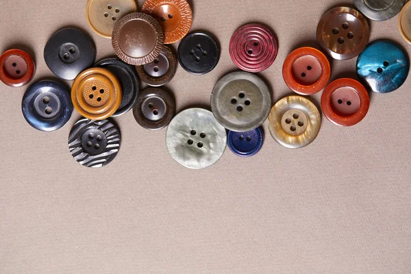 Collection Multicolored Antique Buttons Close View — Stock Photo, Image