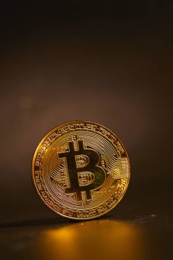Altın Bitcoin, kripto para birimi için kavramsal resim