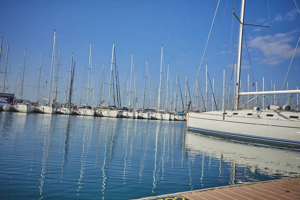 Yachts Parking Harbor Sunny Day — Stock Photo, Image