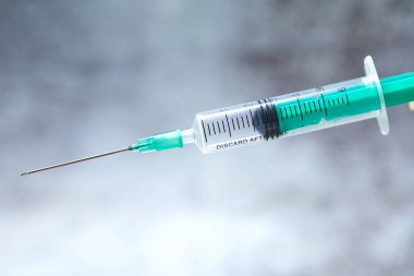 Tıbbi şırıngaya yakın çekim, yakın görüş   