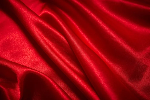 Красива Червона Шовкова Тканина День Святого Валентина Крупним Планом — стокове фото