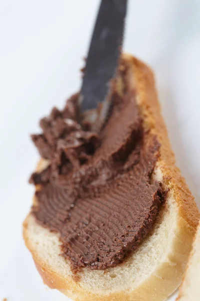 Toast Chocolate Paste Close View — Stock Photo, Image