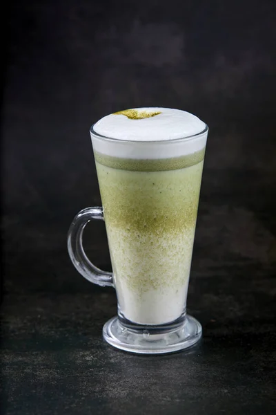 Ketogenic Keto Diet Hot Drink Matcha Mezclado Con Aceite Coco —  Fotos de Stock