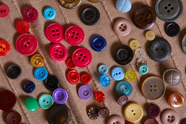 Fondo Textura Botones Antiguos Multicolores —  Fotos de Stock