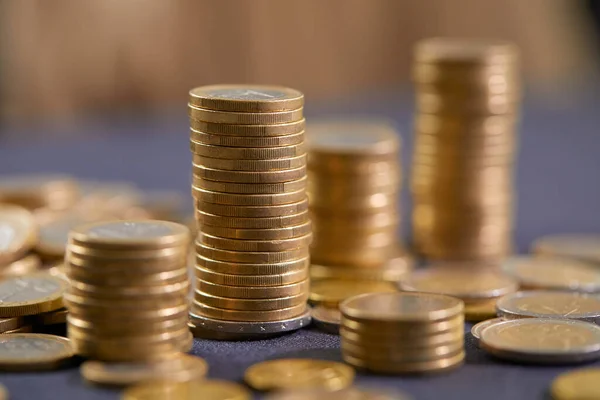Stapel Gouden Euromunten Begrip Geld — Stockfoto