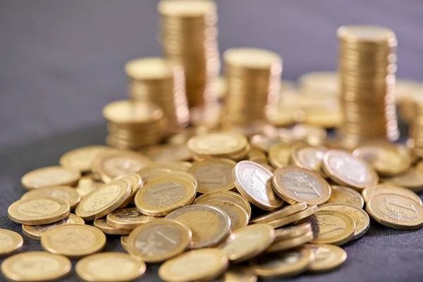 Pile Golden Euro Coins Money Concept — Stock Photo, Image