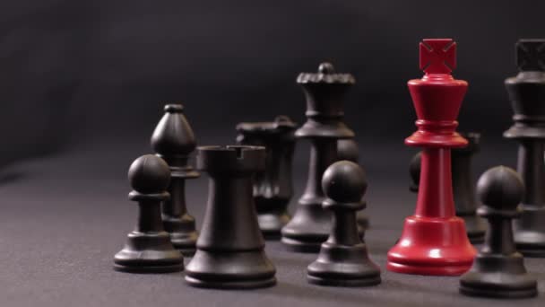 Barevné Šachy Šedém Pozadí Zblízka — Stock video