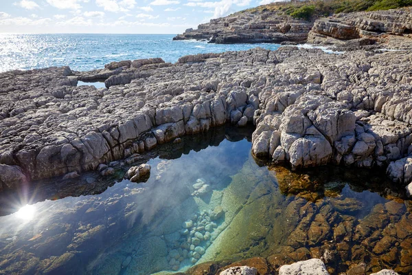 Pittoresca Vista Sul Mare Sulle Rocce Montenegro — Foto Stock