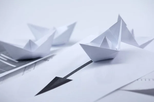 Paper Boats Documents Buissines Concept — Stock Photo, Image