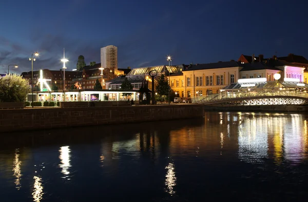 Belle scène nocturne à Malmo, Suède — Photo