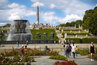 Editoryal Oslo, Norveç - 18 Ağustos 2016: Birçok turistik yürüyüş Vige