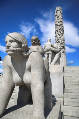 Editoryal Oslo, Norveç - 18 Ağustos 2016: Vigeland, heykeller