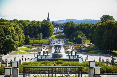 Editoryal Oslo, Norveç - 18 Ağustos 2016: Birçok turistik yürüyüş Vige