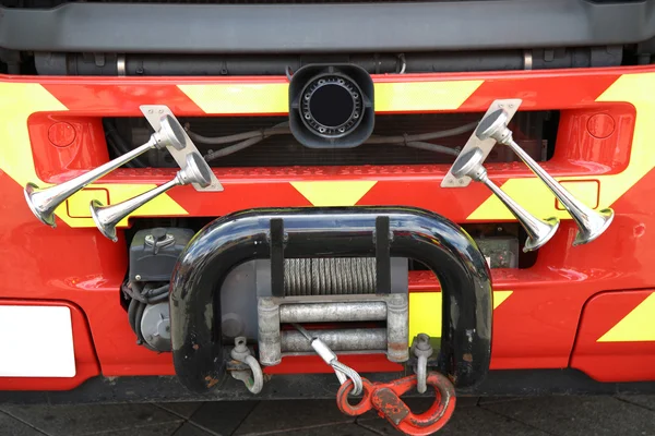 Details voor Bugle in close up van - brandweerwagen — Stockfoto