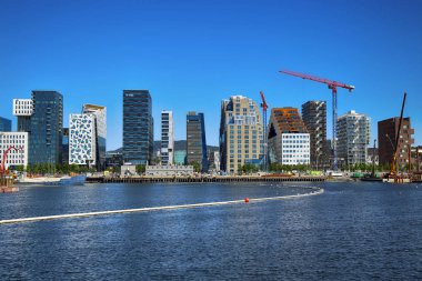 Oslo, Norveç - 17 Ağustos 2016: İnşaat alanında Bjorvik