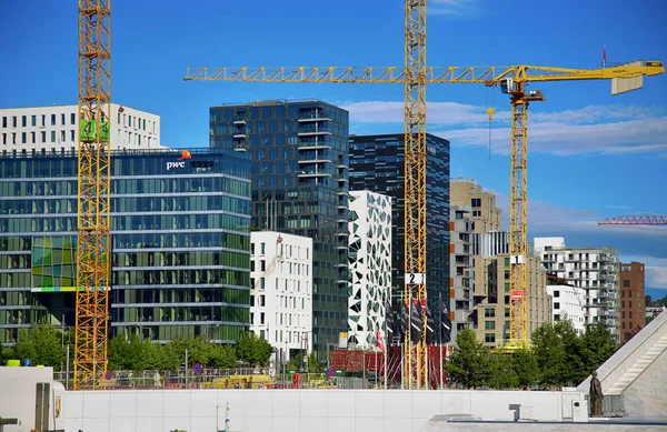 Oslo, Norveç - 17 Ağustos 2016: İnşaat alanında Bjorvik — Stok fotoğraf