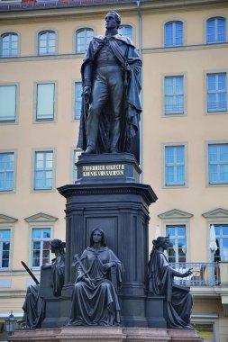 Monument of Friedrich August King of Saxony at Neumarkt in Dresd clipart