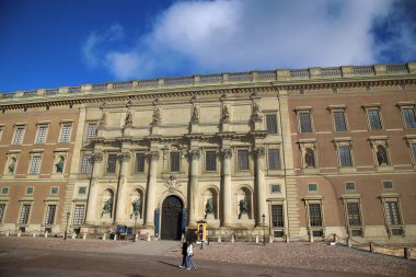 Stockholm, İsveç - 19 Ağustos 2016: Royal Palace görünümünü l