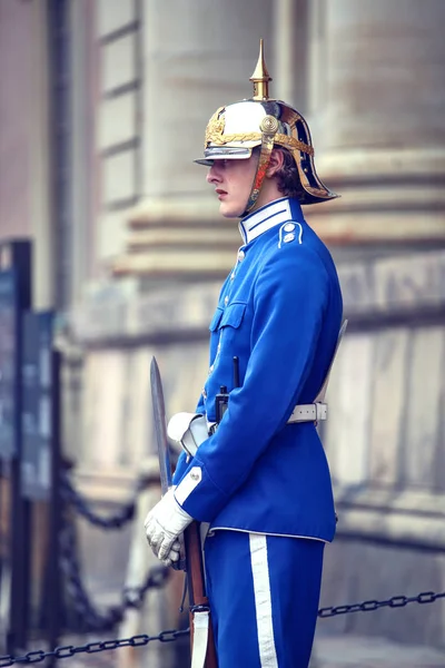 Stockholm, Švédsko - 20 srpna 2016: Švédské královské stráže hon — Stock fotografie