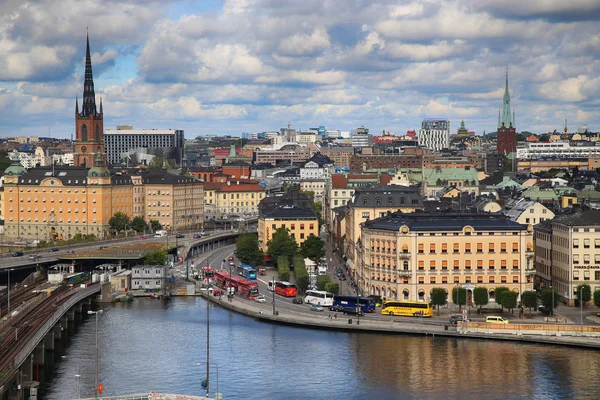 Sztokholm, Szwecja - 20 sierpnia 2016: Widok z lotu ptaka Stockholm fr — Zdjęcie stockowe