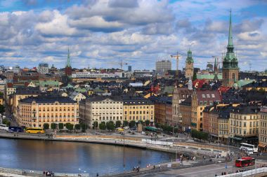 Stockholm, İsveç - 20 Ağustos 2016: Hava görünümünü Stockholm fr