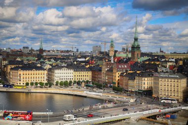 Stockholm, İsveç - 20 Ağustos 2016: Hava görünümünü Stockholm fr