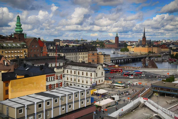 Stockholm, İsveç - 20 Ağustos 2016: Hava görünümünü Stockholm fr — Stok fotoğraf