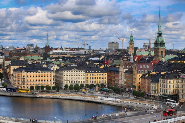 Sztokholm, Szwecja - 20 sierpnia 2016: Widok z lotu ptaka Stockholm fr — Zdjęcie stockowe