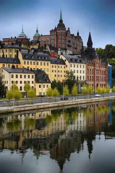 Kaunis näkymä Sodermalmin alueelle Tukholmassa, Ruotsissa — kuvapankkivalokuva