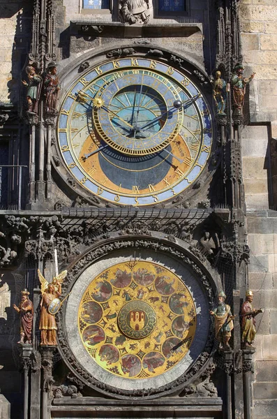 Astronomical clock Orloj at Old Town Square in Prague, Czech Rep — Stock Photo, Image