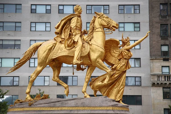 Monumento General William Tecumseh Sherman Ciudad Nueva York Esquina Central — Foto de Stock