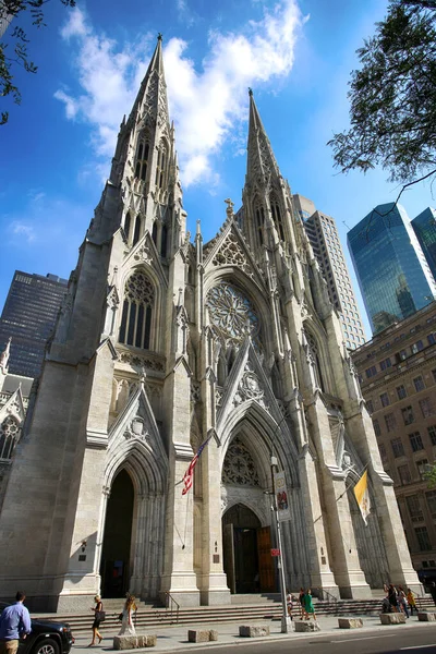 2018 맨해튼의 번가에 세인트 패트릭 성당이다 1858 성당은 뉴욕에 신고딕 — 스톡 사진