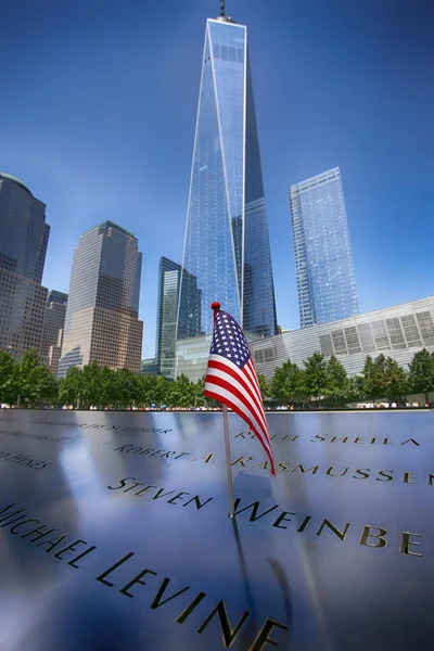 2018年8月24日 美国纽约 曼哈顿世贸大厦 纪念2001年9月11日在美国纽约发生的恐怖袭击 图库照片