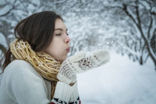 Blows off snow — Stock Photo, Image