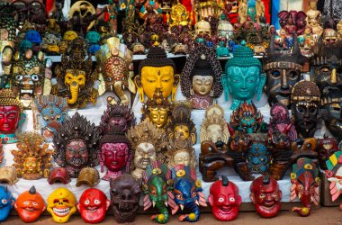 Full Frame Shot Of Masks For Sale In Store