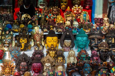 Full Frame Shot Of Masks For Sale In Store
