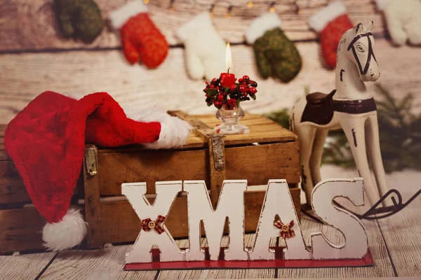 Fondo de Navidad con decoración de Navidad — Foto de Stock