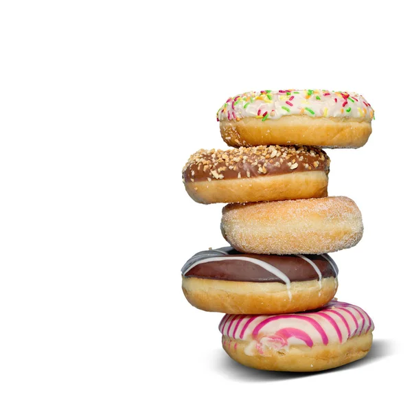 Sortierte Donuts auf weiß — Stockfoto